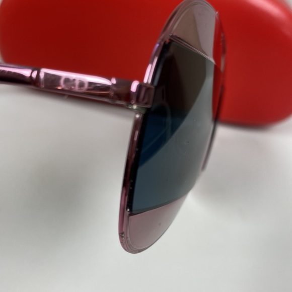 Dior Pink Blue Mirrored Logo Aviators NeverUsed - Picture 11 of 14